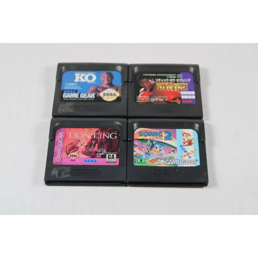 4 Games: George Foreman KO, The Lion King, R Bowe Boxing, Sonic 2 Sega Game Gear